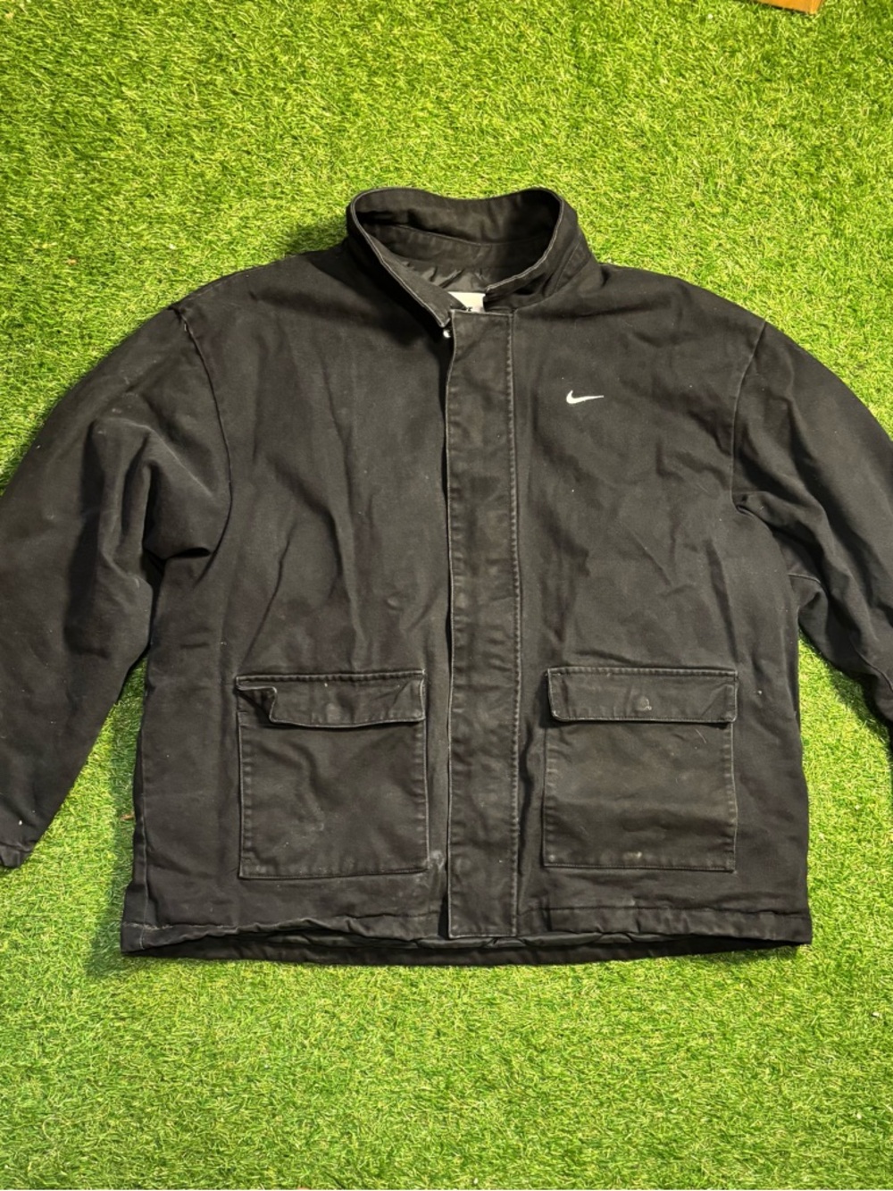 Nike Men's Black Lightweight Shirt Jacket with Pocket Flaps
